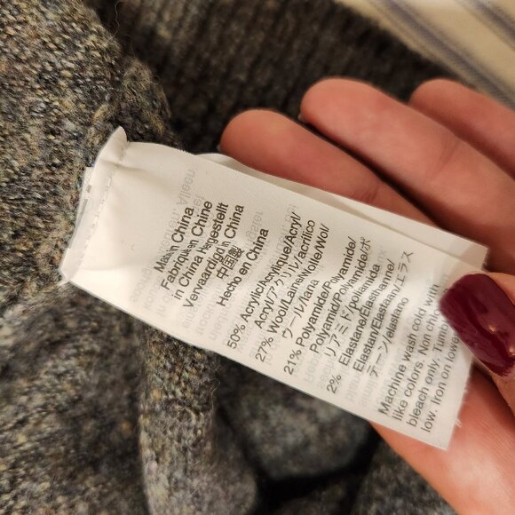 Madewell Short Kent Ex-Boyfriend Cardigan Sweater in Heather Shadow (Grey) M - Picture 9 of 9